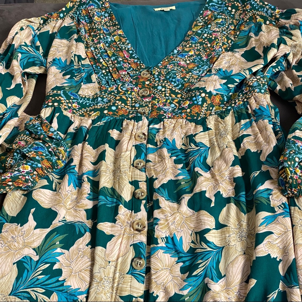 Kori long sleeve button front dress